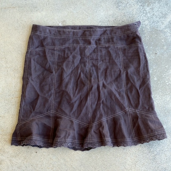 Athleta Brown Linen Lightweight Coastal Skirt, 16 - Picture 1 of 6